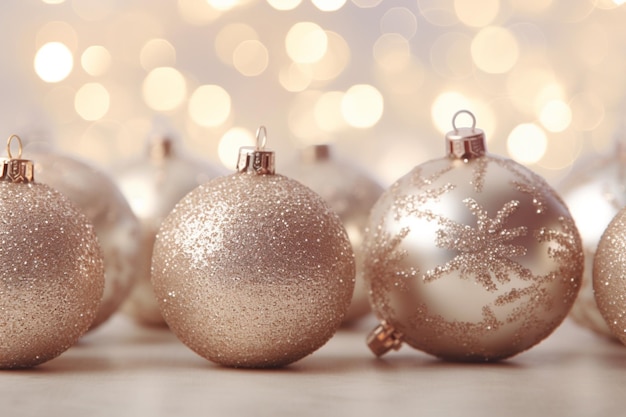 Gratis foto roze kerstversieringen globes met glitter vieren vakantie