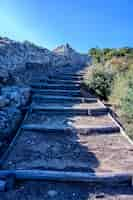 Gratis foto ruïnes van de oude stad stageira in halkidiki, griekenland