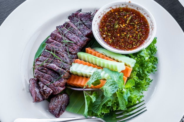 rundvlees grill met Thaise saus