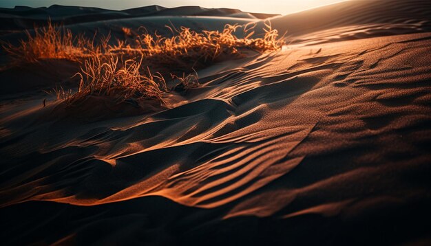 Rustig golfpatroon bij zonsopgang op de berg gegenereerd door AI