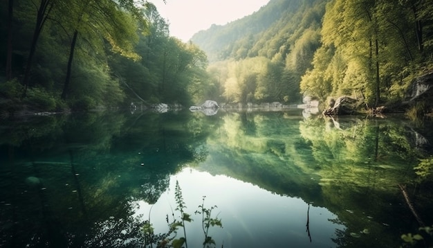 Gratis foto rustige zonsondergang boven de wildernis van asturias op een klif, gegenereerd door ai