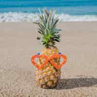 Gratis foto ruwe ananas in glazen