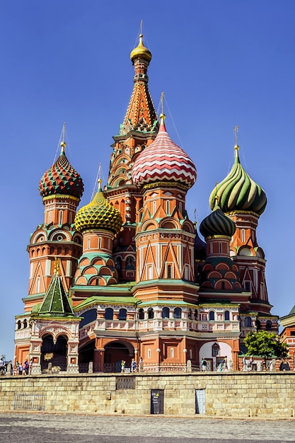 Gratis foto saint basil's cathedral op het rode plein in moskou, rusland