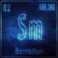 Gratis foto samarium scheikundig element, bord met atoomnummer en atoomgewicht, periodiek systeemelement
