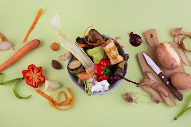 Samenstelling van compost gemaakt van rot voedsel