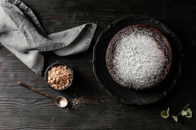 Samenstelling van heerlijke chocoladetaart