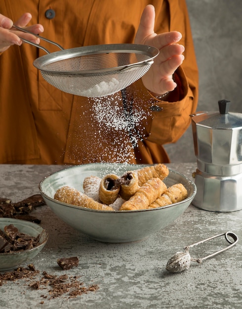 Samenstelling van heerlijke tequenos-schotel