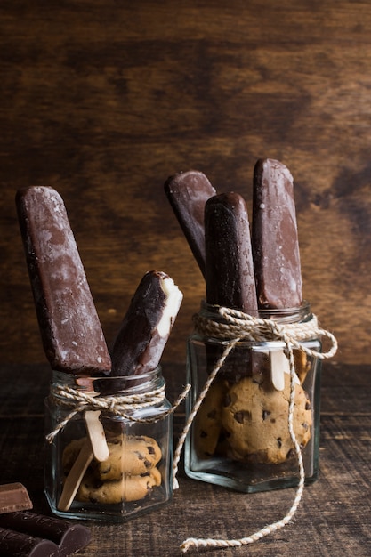 Samenstelling van roomijs en chocolade