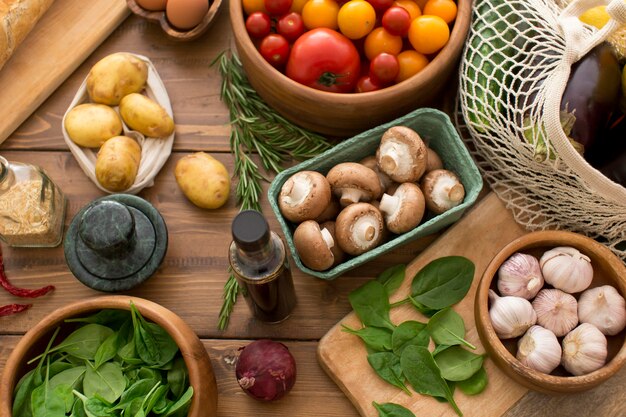 Samenstelling van verschillende heerlijke ingrediënten