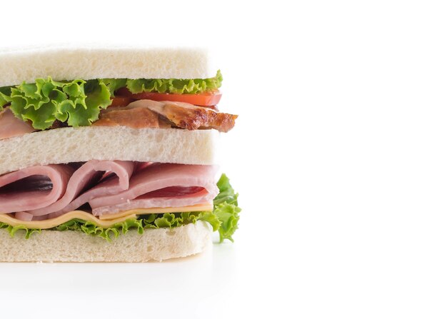 Sandwich op een witte achtergrond