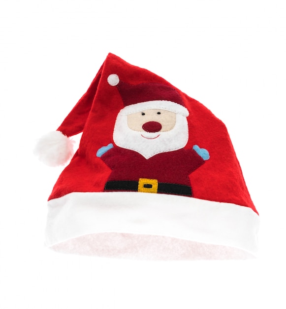 Gratis foto santa rode hoed op een witte achtergrond