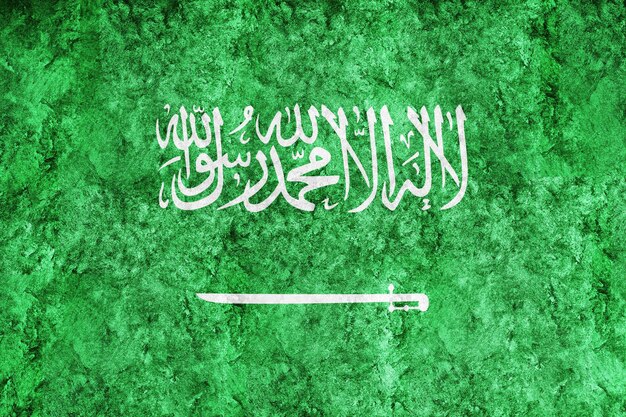 Saoedi-Arabië metalen vlag, getextureerde vlag, grunge vlag