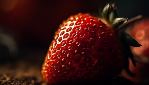 Sappige aardbeienplak een zoete zomerse verfrissing gegenereerd door AI