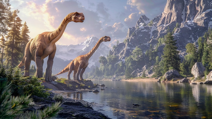 Gratis Foto sauropode dinosaurus in de natuur