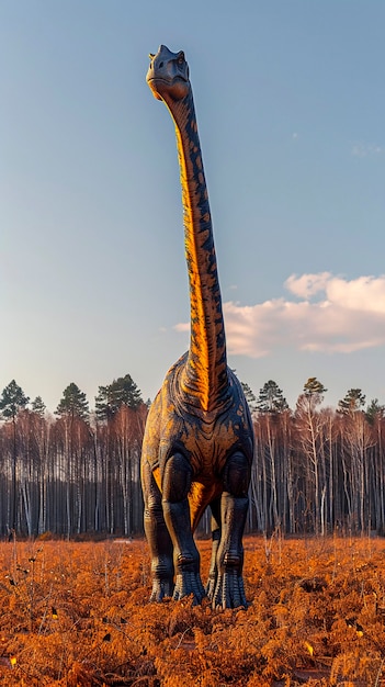 Gratis foto sauropode dinosaurus in het wild