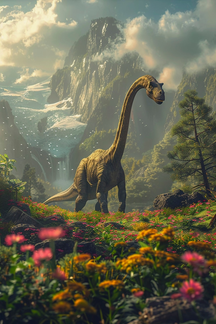 Gratis Foto sauropode dinosaurus in het wild