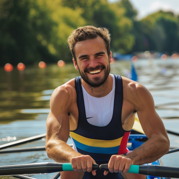 Gratis foto scène uit het toernooi van de olympische spelen met atleten die concurreren