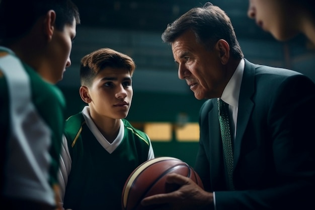 Gratis foto scène van een basketbalwedstrijd op het veld