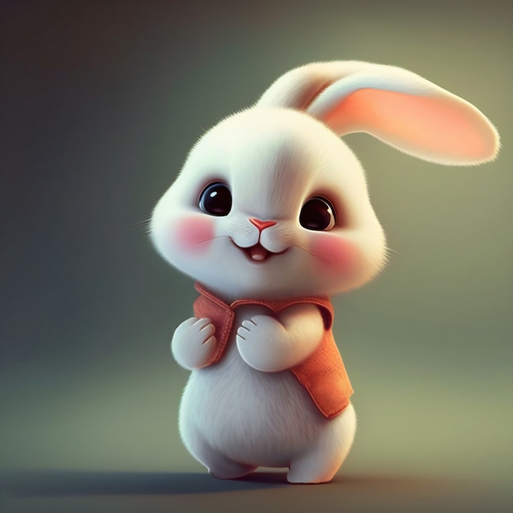 Gratis Foto schattig ai gegenereerd cartoonkonijntje