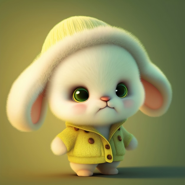 Schattig ai gegenereerd cartoonkonijntje