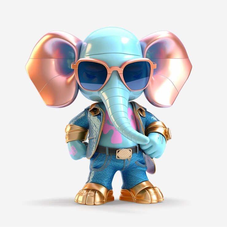 Gratis Foto schattige olifant in coole outfit