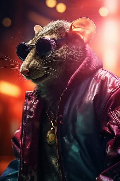 Schattige rat met coole outfit