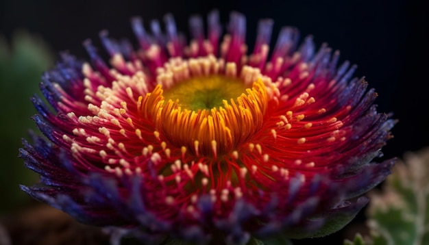 Gratis foto scherpe meeldraad van het gerbera-madeliefje in levendige bloei gegenereerd door ai