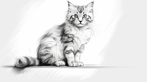 Gratis foto schetstekening van een kat