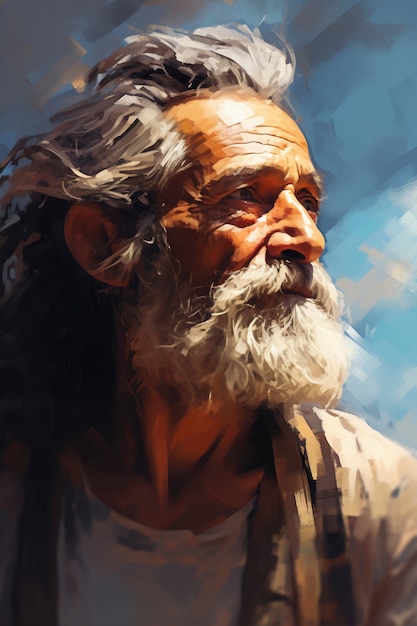 Schilderijen van het portret van de oude man