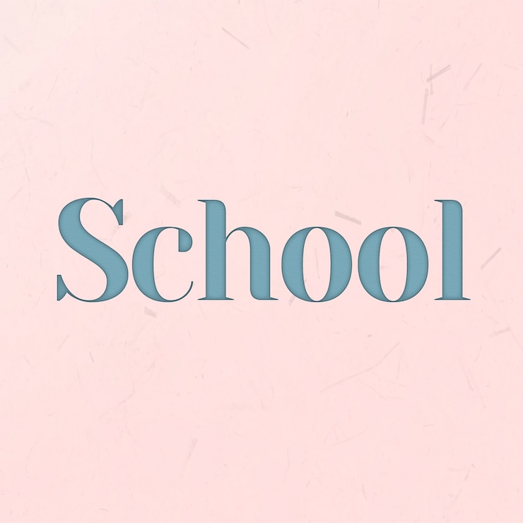 Gratis Foto schoolwoord in blauwe tekststijl