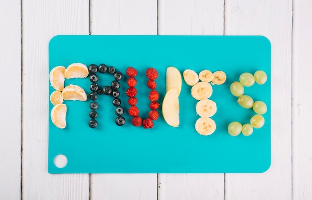 Gratis foto schrijven van fruit