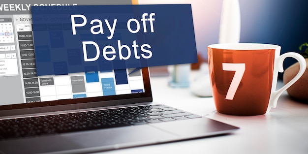 Schulden afbetalen lening geld faillissement Bill Credit Concept