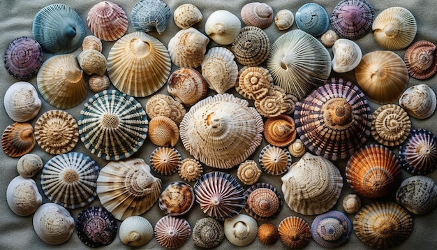 Seashell-collectie toont schoonheid in de natuur gegenereerd door AI