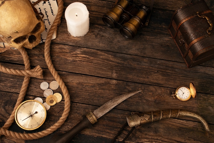Gratis Foto set piratenartefacten en premie