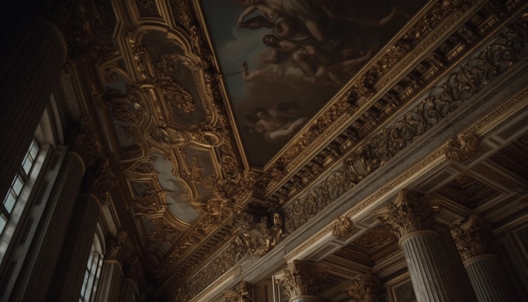 Gratis Foto sierlijke barokke kathedraal met majestueuze marmeren sculpturen gegenereerd door ai
