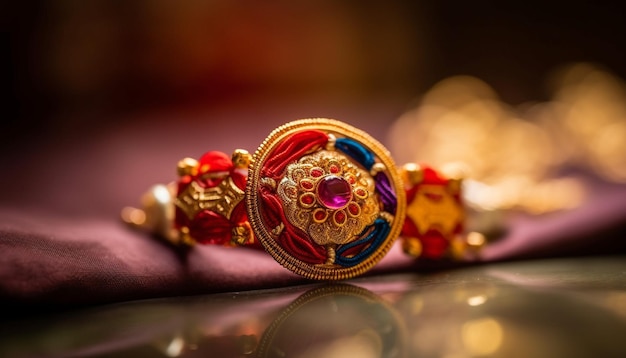 Gratis foto sierlijke sieraden symboliseren spiritualiteit in traditionele ceremonies gegenereerd door ai