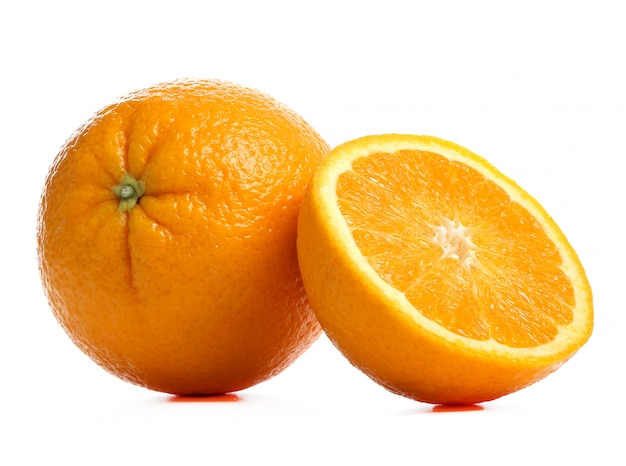 Sinaasappel op wit op wit