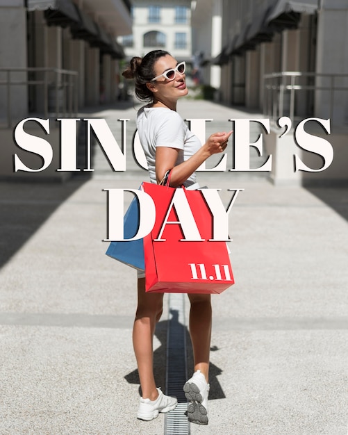 Gratis foto single's day bannerontwerp