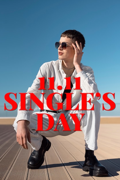 Gratis foto single's day bannerontwerp