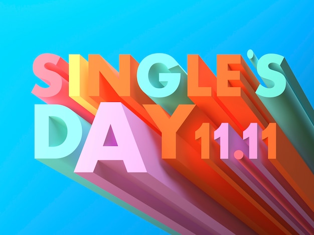 Singles day viering met blauwe achtergrond