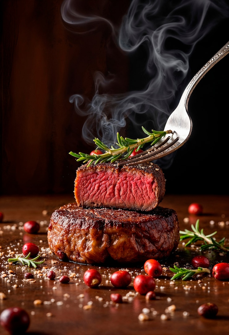 Gratis Foto sizzling steak diner presentatie
