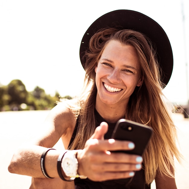 Skater meisje poseren