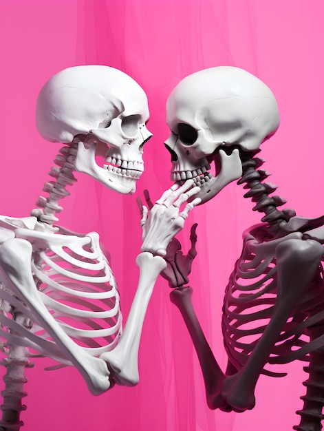 Skelettenpaar dat een date heeft