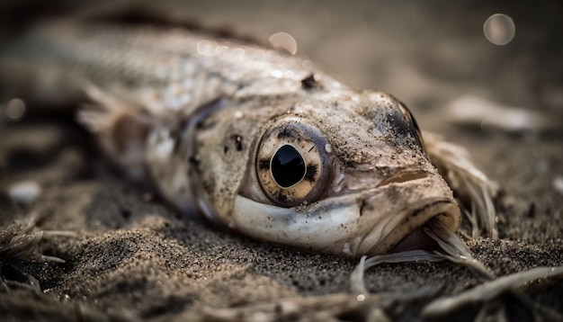 Gratis foto slijmerige vissen gevangen op prachtige tropische kustlijn gegenereerd door ai