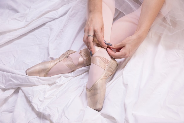 Sluit ballerina bindende pointe schoenen