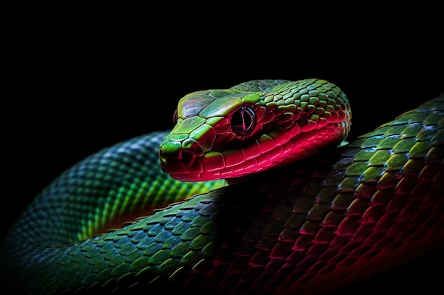 Sluit omhoog op slang in natuurlijke habitat