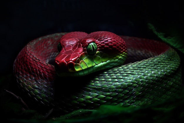 Gratis foto sluit omhoog op slang in natuurlijke habitat