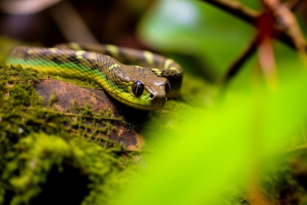 Gratis foto sluit omhoog op slang in natuurlijke habitat