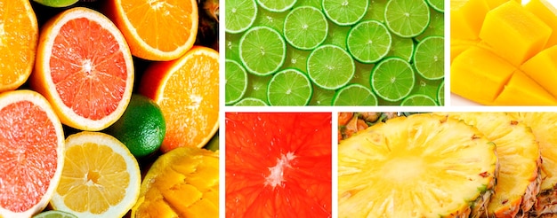 Smakelijke collage van citrustexturen