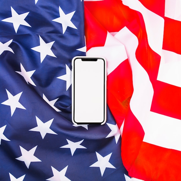 Smartphone op Amerikaanse vlag